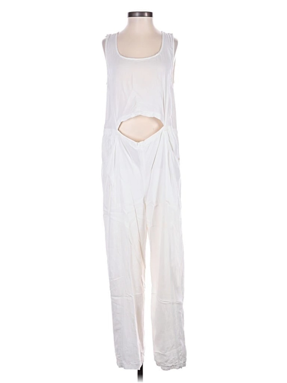 Samantha Pleet White Cutout Tank Jumpsuit